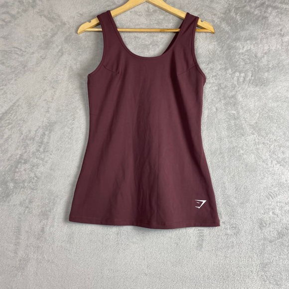 Gymshark Tops - Gymshark Womens Burgundy Scoop Neck Athletic Tank Top Size Medium Workout Gym